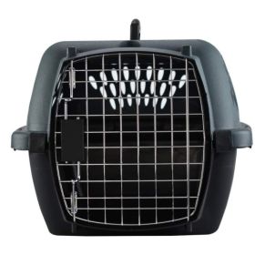 Aspen Pet Porter Heavy-Duty Pet Carrier Storm Gray and Black - Pets up to 15 lbs