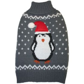 Fashion Pet Gray Penguin Dog Sweater - Medium