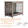 23.6"L X 20"W X 26"H Dog Crate Furniture with Cushion, Wooden Dog Crate Table, Double-Doors Dog Furniture, Dog Kennel Indoor for Small Dog, Dog House,